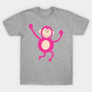 Cute Pink Dancing Monkey T-Shirt